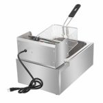 Winado 6.3QT Capacity Electric Deep Fryer with Baskets & Lids, 6L Countertop Stainless Steel Temperature Control Frying Machine, for Home & Commercial 2500W 60Hz 110V
