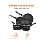 Amazon Basics Non-Stick Cookware Set, Pots and Pans – 8-Piece Set