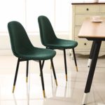 Roundhill Furniture Lassan Contemporary Fabric Dining Chairs, Set of 4, Green