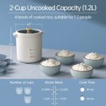 soseki Small Rice Cooker, 2 Cups Uncooked Mini Rice Cooker, 1.2L(1.3 QT) Protable Rice Cooker For 1-2 people, 120V Rice Maker For Oatmeal,Macaroni,Borscht,Hot Pot (Pearl White)