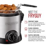 Chefman Fry Guy Deep Fryer with Removable Basket, Easy-to-Clean Non-Stick Coating and Cool-to-Touch Exterior, Adjustable Temperature Control, 4.2 Cup/ 1 Liter Capacity, Stainless Steel