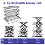 Geesta 2/3/4-Tier Upgraded Collapsible Cooling Rack with Adjustable 3 Setting Design Stackable Roasting Cooking Drying Wire Cooling Rack for Cookies Baking Gifts for Women