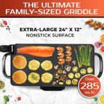 Mueller XL 24-Inch Pancake Griddle, Non-Stick Coated Electric Griddle with Removable Plate, Cool-Touch Removable Handles and Slide-Out Drip Tray 1800W, for Breakfast Pancakes, Burgers, Eggs, Black