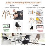 Furmax Pre Assembled Modern Style Dining Chair Mid Century Modern DSW Chair, Shell Lounge Plastic Chair for Kitchen, Dining, Bedroom, Living Room Side Chairs Set of 4 (Black)