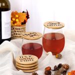 Funny Wine Glass Covers to Keep Bugs Out Wood Drinking Glass Lids Appetizer Glass Toppers Outdoor Drink Covers for Coffee Mugs, Tea Cups and Water Glasses Bamboo Wine Accessories Housewarming Gift