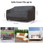 Heavy Duty Patio Sofa Cover Waterproof, Mrrihand 2-Seater Outdoor Sofa Loveseat Cover, Outdoor Patio Furniture Cover with Air Vent and Handles, 60″ L×34″ D×30″ H, Black