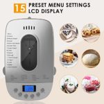 Patioer Bread Maker Machine 3LB 3 Loaf Sizes Automatic Bread Machine with Dual Kneading Paddles 15-in-1 Breadmaker Dough Maker with Gluten Free Setting, 3 Crust Colors, Nonstick Baking Pan, LCD Display, 15 Hours Delay Timer, White