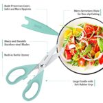 Kitchen Shears, iBayam Kitchen Scissors Heavy Duty Meat Scissors Poultry Shears, Dishwasher Safe Food Cooking Scissors All Purpose Stainless Steel Utility Scissors, 2-Pack, Black, Aqua Sky