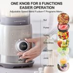 Bear Professional Blender, 1000W Countertop Blender for Kitchen, Blender for Shakes and Smoothies with Dishwasher-safe 51 Oz Glass Jar,7 Auto-Programs Functions with LED display for Ice Crush, Smoothies, Milkshakes and Autonomous Clean