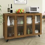 Panana Accent Sideboard, Kitchen Storage Cabinet Buffet Sideboard Cupboard Server Buffet Console Table with 2 Doors for Kitchen Dining Room Living Room Entryway Hallway (49inch, Walnut)