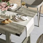 WAMPAT 6 Person Modern Dining Room Table, 67.7 Inch Rectangular Wood Kitchen Table, Rustic Grey