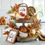 Seasonal Tiered Tray Decor, Interchangeable Holiday Wooden Picture Frames 5×7 Inches, Farmhouse Wall Photo Frame Signs for Halloween Thanksgiving Autumn Fall Christmas Decoration