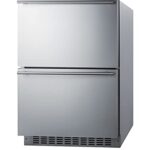 Summit Appliance SPRF34D 24″ Wide 2-Drawer Refrigerator-Freezer, Built-in Capable, Stainless Steel Construction, Panel-Ready Drawer Fronts, Digital Thermostat, LED Lighting, Adjustable Drawer Dividers