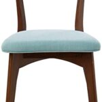 Christopher Knight Home Abrielle Mid-Century Modern Fabric Dining Chairs with Natural Walnut Finished Rubberwood Frame, 2-Pcs Set, Mint / Natural Walnut