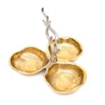 Gold Cluster Decorative Bowls, Snack Bowl With Silver Tree Branch by Gute – Chip and Dip Serving Platter for Nuts, Chips, Appetizers, Salsas, Condiments Serveware, Entertaining, Parties, Weddings