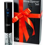 Meridia Electric Wine Opener Set with Charger – Automatic Rechargeable Bottle Corkscrew – Foil Cutter, Aerator Pourer, Vacuum Wine Stopper – Housewarming, Father’s Day & Birthday Gift