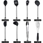 LOVE PAN 8 PCS Silicone Cooking Utensils Kitchen Utensil Set Stainless Steel Silicone Kitchen Utensils Set for Cooking and Baking Silicone Utensil Set Spatula and Spoons Set Kitchen Tools