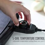 Ovente Electric Indoor Kitchen Griddle 16 x 10 Inch Nonstick Flat Cast Iron Grilling Plate, 1200 Watt with Temperature Control and Oil Drip Tray Perfect for Cooking Pancake, Breakfast, Black GD1610B