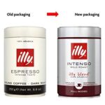 illy Intenso Ground Espresso Coffee, Bold Roast, Intense, Robust and Full Flavored With Notes of Deep Cocoa, 100% Arabica Coffee, No Preservatives, 8.8 Ounce Can (Pack of 6)