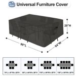 OutdoorLines Outdoor Waterproof Patio Table Furniture Set Covers – Rectangle Couch Sectional Cover Outside Weatherproof Patio Furniture Covering for Deck, Lawn and Backyard 90″L x 64″W x 28″H, Black