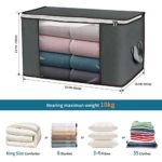 Large Storage Bags, 6 Pack Clothes Storage Bins Foldable Closet Organizer Storage Containers with Durable Handles Thick Fabric for Clothing, Blankets, Comforters, Bedding and Toys 90L (Gray)