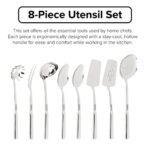 Viking Culinary 8pc Stainless Steel Utensil Set, Silver (40129-9988G)