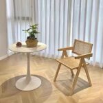 Rattan Chair Set of 2, Cane Dining Chair with Cane Back & Wood Base, Mid Century Modern Chair for Living Room, Kitchen, Dining Room, Yard, Study Room, Teahouse, Hotel, B&B