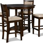 New Classic Furniture Gia 5-Piece Round Counter Height Set with 1 Dining Table and 4 Chairs, 42.25″, Cherry (2021)