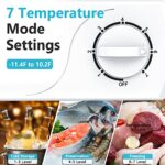 LifePlus Chest Freezer, 3.5 Cubic Feet Portable Small Deep Freezer w/Basket & Convenient Wheels, Low Noise & Energy Saving, Top Open Compact Box Freezer For Kitchen/Small Rooms, White