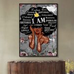 African Queen Canvas Wall Art Black Women Canvas Paintings Black Girl Wall Art African American Abstract Nordic Pictures Posters Prints for Living Room Wall Decoration Artwork Unframed