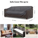 Heavy Duty Patio Sofa Cover Waterproof, Mrrihand 3-Seater Outdoor Sofa Loveseat Cover, Outdoor Patio Furniture Cover with Air Vent and Handles, 78″ L×33″ D×32″ H, Black