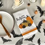 Artoid Mode Jack-O-Lantern Pumpkins Happy Halloween Pumpkins Kitchen Towels Dish Towels, 18×26 Inch Seasonal Decor Hand Towels Set of 2