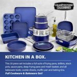 Granitestone Blue 20 Piece Pots and Pans Set, Complete Cookware & Bakeware Set with Ultra Nonstick Durable Mineral & Diamond Surface, Stainless Stay Cool Handles Oven & Dishwasher Safe, 100% PFOA Free