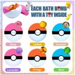 Bath Bombs for Kids with Surprise Inside: Supbec XXL Handmade Organic Bath Bombs Gift Set Rich in Natural Essential Oils, Lush Bath Bombs Fizzies for Dry Skin Moisturize, Birthday Gift (6 Pcs, 5 OZ)