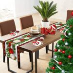 Christmas Table Runner 13″x72″ Christmas Streamer Buffalo Check Plaid Table Runners Seasonal Winter Xmas Holiday Kitchen Dining Table Decoration for Indoor Outdoor Home Party Decor