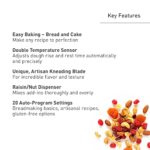 Panasonic Bread Machine, Automatic Bread Maker with 20 Presets and Advanced Temperature Sensor for Bread, Cake, and Pizza, Gluten Free Baking, Raisin Nut Dispenser – SD-R2550