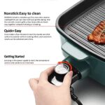 AEWHALE Electric Grill 4 IN 1 Indoor Grill Electric Grill Smokeless Grill, Party Griddle for Cooking Meats Seafood Steak Pancake Cheese, Green…