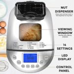 Pohl Schmitt Stainless Steel Bread Machine Bread Maker, 2LB 17-in-1, 14 Settings Incl Gluten Free & Fruit, Nut Dispenser, Nonstick Pan, 3 Loaf Sizes 3 Crust Colors, Keep Warm, and Recipes