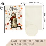 LanaVines Fall Garden Flag Fall Welcome Garden Flag, Cat Fall Leaves Yard Lawn Flags, 12×18 Inch Thanksgiving Double Sided Vertical Farmhouse Garden Flags Seasonal Holiday Outdoor Decor Outside Decorations