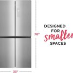 17.4 Cu. Ft. 4 Door Refrigerator in Brushed Steel with Adjustable Freezer Storage
