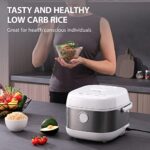 Toshiba Low Carb Digital Programmable Multi-functional Rice Cooker, Slow Cooker, Steamer & Warmer, 5.5 Cups Uncooked with Fuzzy Logic and One-Touch Cooking, 24 Hour Delay Timer and Auto Keep Warm Feature, White