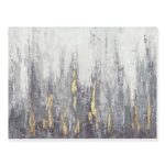 RICHSPACE ARTS Abstract Wall Art with Heavy Textured in Neutral Colors Sage Green and Gray Decor Large Landscape Oil Painting with Gold Foil and 3d on Canvas Hand Painted Abstract Tree Artwork for Modern Bedroom Living Room Bathroom Entryway Office