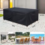 Rosoenvi Patio Furniture Covers, Waterproof and Heavy Duty 600D Outdoor Sectional Sofa Set Cover and Patio Table Covers, Table and Chair Set Covers for Rainy, Snowy and Sunny, 98 x 78 x 32 Inch
