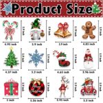TREWAVE 12 Pieces Christmas Refrigerator Magnets, Fridge Magnetic Decor, Xmas Car Stickers, Holiday Season Decorative Magnets for Dishwasher Kitchen Mailbox with Pattern Gnome Reindeer Snowman Truck