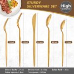 Matte Gold Silverware Set , Oliviola 20-Piece Stainless Steel Flatware Cutlery Set Service for 4, Satin Finish Kitchen Utensil Set, Dishwasher Safe
