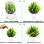 Greentime 3Pack Mini Fake Plants in Pots,Artificial Plastic Eucalyptus Plants,Wheat Grass Potted Faux Plants Indoor for Office Desk Coffee Table Bathroom Bedroom Home Decorations