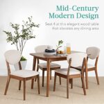 Best Choice Products 5-Piece Dining Set, Compact Mid-Century Modern Table & Chair Set for Home, Apartment w/ 4 Chairs, Padded Seats & Backrests, Wooden Frame – Brown/White