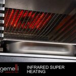 Gemelli Home Gourmet Steak Grille (1600 Watt), Steakhouse Quality, Infrared Ceramic Superheating Up to 1560 Degrees, Indoor Electric Infrared Grill and Sear Station, Stainless Steel Accessories