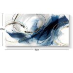 Large Canvas Wall Art Long Horizontal Abstract Art Paintings Blue Fantasy Colorful Graffiti on White Background Framed Modern Artwork Decor for Living Room Bedroom Kitchen 40x20in