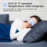 Fmlave Eye Massager with Heat and Cooling, Rechargeable Eye Care Machine with Compression Music, Adjustable Elastic Band, Reduce Eye Strain Dark Circles Eye Massager Machine